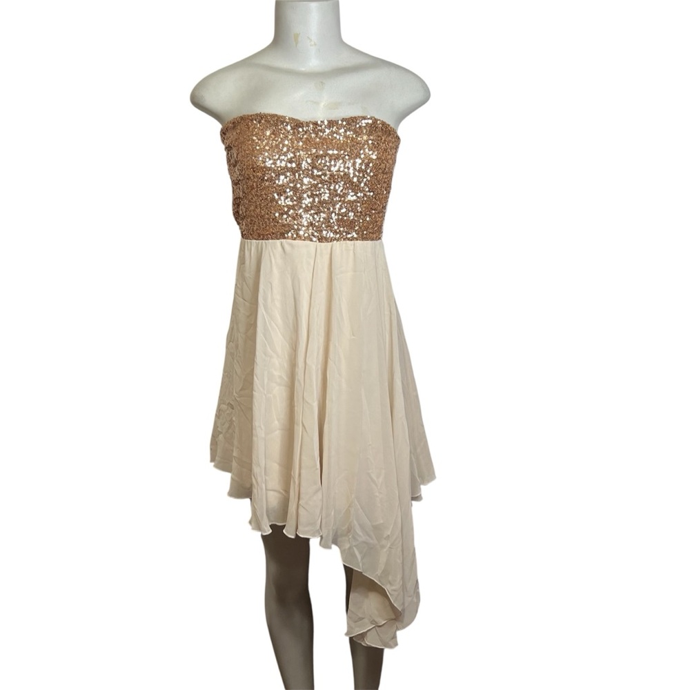Asos Strapless Sequin Asymmetrical Dress Y2K Clubwear Fairycore Formal Party